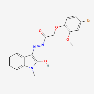 2-(4-bromo-2-methoxyphenoxy)-N'-(1,7-dimethyl-2-oxo-1,2-dihydro-3H-indol-3-ylidene)acetohydrazide