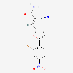 molecular formula C14H8BrN3O4 B3575143 3-[5-(2-bromo-4-nitrophenyl)-2-furyl]-2-cyanoacrylamide 