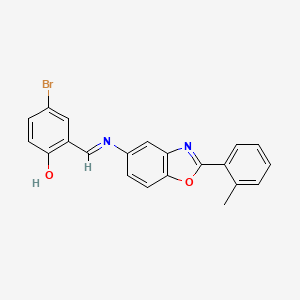 4-bromo-2-[(E)-{[2-(2-methylphenyl)-1,3-benzoxazol-5-yl]imino}methyl]phenol