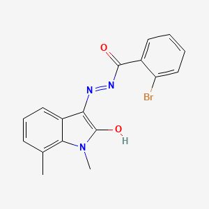 2-bromo-N'-(1,7-dimethyl-2-oxo-1,2-dihydro-3H-indol-3-ylidene)benzohydrazide