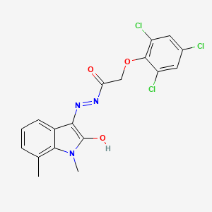 N-(2-hydroxy-1,7-dimethylindol-3-yl)imino-2-(2,4,6-trichlorophenoxy)acetamide