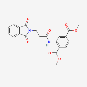 molecular formula C21H18N2O7 B3575179 1,4-DIMETHYL 2-[3-(1,3-DIOXO-2,3-DIHYDRO-1H-ISOINDOL-2-YL)PROPANAMIDO]BENZENE-1,4-DICARBOXYLATE 