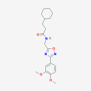 3-cyclohexyl-N-{[3-(3,4-dimethoxyphenyl)-1,2,4-oxadiazol-5-yl]methyl}propanamide