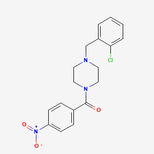 molecular formula C18H18ClN3O3 B3575215 [4-[(2-Chlorophenyl)methyl]piperazin-1-yl]-(4-nitrophenyl)methanone CAS No. 5932-48-9