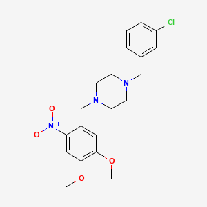 molecular formula C20H24ClN3O4 B3575241 1-(3-chlorobenzyl)-4-(4,5-dimethoxy-2-nitrobenzyl)piperazine 