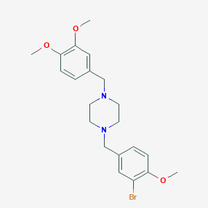 1-[(3-Bromo-4-methoxyphenyl)methyl]-4-[(3,4-dimethoxyphenyl)methyl]piperazine