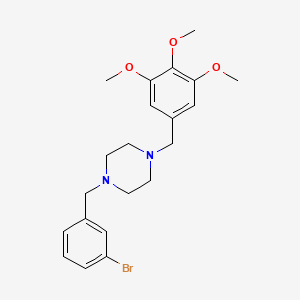 molecular formula C21H27BrN2O3 B3575248 1-[(3-bromophenyl)methyl]-4-[(3,4,5-trimethoxyphenyl)methyl]piperazine 