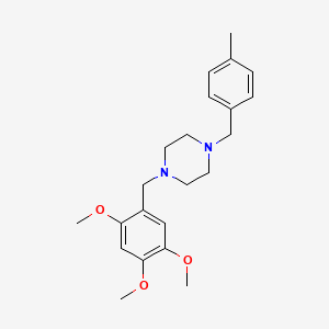 molecular formula C22H30N2O3 B3575256 1-(4-methylbenzyl)-4-(2,4,5-trimethoxybenzyl)piperazine 