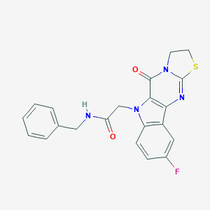 N-benzyl-2-(9-fluoro-5-oxo-2,3-dihydro[1,3]thiazolo[3',2':1,2]pyrimido[5,4-b]indol-6(5H)-yl)acetamide