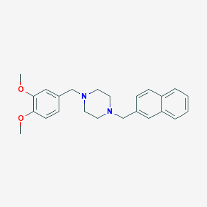 molecular formula C24H28N2O2 B3575287 1-[(3,4-DIMETHOXYPHENYL)METHYL]-4-[(NAPHTHALEN-2-YL)METHYL]PIPERAZINE 