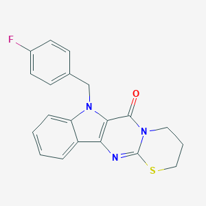 molecular formula C20H16FN3OS B357529 7-(4-fluorobenzyl)-3,4-dihydro-2H-[1,3]thiazino[3',2':1,2]pyrimido[5,4-b]indol-6(7H)-one CAS No. 879577-90-9
