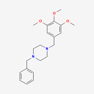 molecular formula C21H28N2O3 B3575299 1-benzyl-4-[(3,4,5-trimethoxyphenyl)methyl]piperazine 