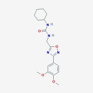 molecular formula C18H24N4O4 B357530 N-cyclohexyl-N'-{[3-(3,4-dimethoxyphenyl)-1,2,4-oxadiazol-5-yl]methyl}urea CAS No. 878422-35-6