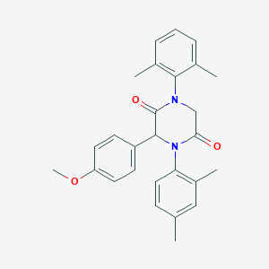 molecular formula C27H28N2O3 B357533 4-(2,4-Dimethylphenyl)-1-(2,6-dimethylphenyl)-3-(4-methoxyphenyl)-2,5-piperazinedione CAS No. 1094507-43-3