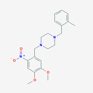 1-[(4,5-dimethoxy-2-nitrophenyl)methyl]-4-[(2-methylphenyl)methyl]piperazine