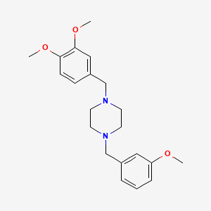 molecular formula C21H28N2O3 B3575346 1-[(3,4-dimethoxyphenyl)methyl]-4-[(3-methoxyphenyl)methyl]piperazine 