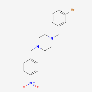 1-[(3-Bromophenyl)methyl]-4-[(4-nitrophenyl)methyl]piperazine