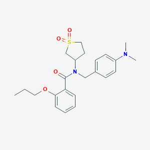molecular formula C23H30N2O4S B357541 N-[4-(dimethylamino)benzyl]-N-(1,1-dioxidotetrahydro-3-thienyl)-2-propoxybenzamide CAS No. 850800-70-3