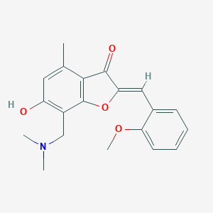 molecular formula C20H21NO4 B357542 (Z)-7-((dimethylamino)methyl)-6-hydroxy-2-(2-methoxybenzylidene)-4-methylbenzofuran-3(2H)-one CAS No. 904011-74-1