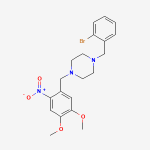 molecular formula C20H24BrN3O4 B3575427 1-(2-bromobenzyl)-4-(4,5-dimethoxy-2-nitrobenzyl)piperazine 