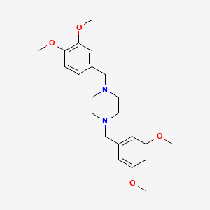 molecular formula C22H30N2O4 B3575453 1-[(3,4-dimethoxyphenyl)methyl]-4-[(3,5-dimethoxyphenyl)methyl]piperazine 