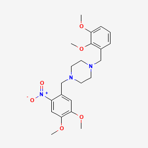 molecular formula C22H29N3O6 B3575460 1-(2,3-dimethoxybenzyl)-4-(4,5-dimethoxy-2-nitrobenzyl)piperazine 