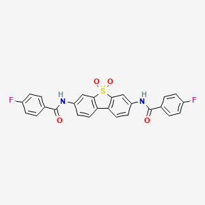 4-fluoro-N-[7-[(4-fluorobenzoyl)amino]-5,5-dioxodibenzothiophen-3-yl]benzamide