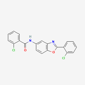 2-chloro-N-[2-(2-chlorophenyl)-1,3-benzoxazol-5-yl]benzamide