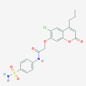 2-((6-chloro-2-oxo-4-propyl-2H-chromen-7-yl)oxy)-N-(4-sulfamoylphenyl)acetamide