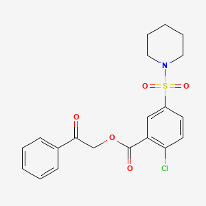 Phenacyl 2-chloro-5-piperidin-1-ylsulfonylbenzoate