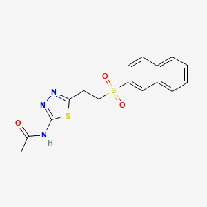 N-[5-(2-naphthalen-2-ylsulfonylethyl)-1,3,4-thiadiazol-2-yl]acetamide