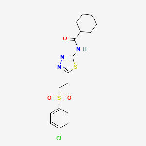 N-[5-[2-(4-chlorophenyl)sulfonylethyl]-1,3,4-thiadiazol-2-yl]cyclohexanecarboxamide