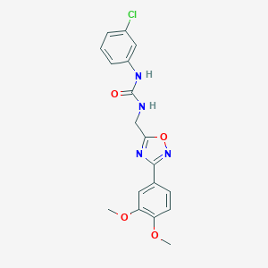 molecular formula C18H17ClN4O4 B357553 N-(3-chlorophenyl)-N'-{[3-(3,4-dimethoxyphenyl)-1,2,4-oxadiazol-5-yl]methyl}urea CAS No. 878422-27-6