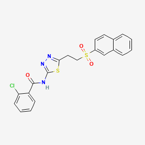 2-chloro-N-{5-[2-(2-naphthylsulfonyl)ethyl]-1,3,4-thiadiazol-2-yl}benzamide