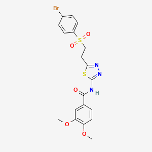 N-[5-[2-(4-bromophenyl)sulfonylethyl]-1,3,4-thiadiazol-2-yl]-3,4-dimethoxybenzamide