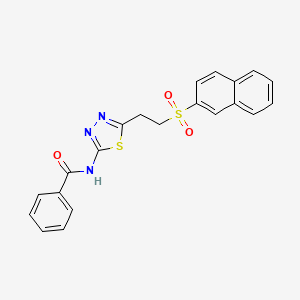 N-[5-(2-naphthalen-2-ylsulfonylethyl)-1,3,4-thiadiazol-2-yl]benzamide