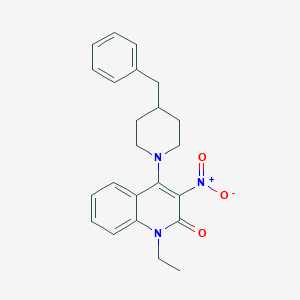 4-(4-benzyl-1-piperidinyl)-1-ethyl-3-nitro-2(1H)-quinolinone