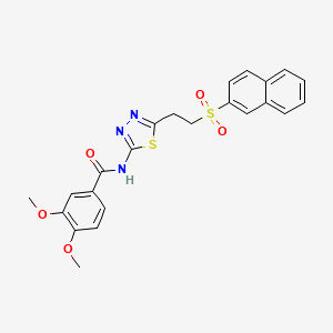 3,4-dimethoxy-N-[5-(2-naphthalen-2-ylsulfonylethyl)-1,3,4-thiadiazol-2-yl]benzamide