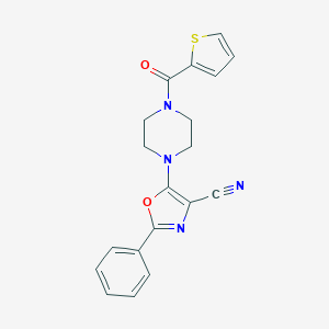 2-Phenyl-5-(4-(thiophene-2-carbonyl)piperazin-1-yl)oxazole-4-carbonitrile