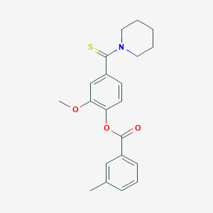 2-methoxy-4-(1-piperidinylcarbonothioyl)phenyl 3-methylbenzoate