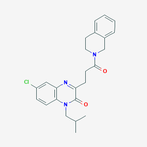 molecular formula C24H26ClN3O2 B357557 6-chloro-3-[3-(3,4-dihydro-2(1H)-isoquinolinyl)-3-oxopropyl]-1-isobutyl-2(1H)-quinoxalinone CAS No. 883461-18-5