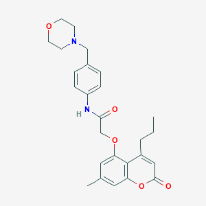 2-[(7-methyl-2-oxo-4-propyl-2H-chromen-5-yl)oxy]-N-[4-(4-morpholinylmethyl)phenyl]acetamide