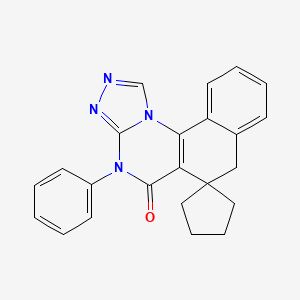 molecular formula C23H20N4O B3575583 4-phenyl-4H-spiro[benzo[h][1,2,4]triazolo[4,3-a]quinazoline-6,1'-cyclopentan]-5(7H)-one 