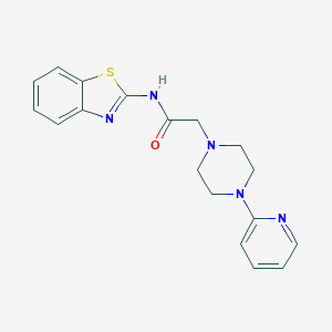 molecular formula C18H19N5OS B357562 N-Benzothiazol-2-yl-2-(4-pyridin-2-yl-piperazin-1-yl)-acetamide CAS No. 879064-67-2