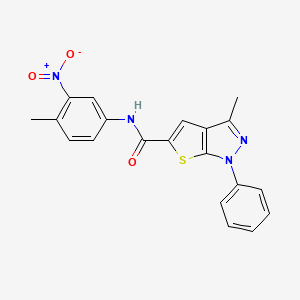 molecular formula C20H16N4O3S B3575622 3-methyl-N-(4-methyl-3-nitrophenyl)-1-phenyl-1H-thieno[2,3-c]pyrazole-5-carboxamide 