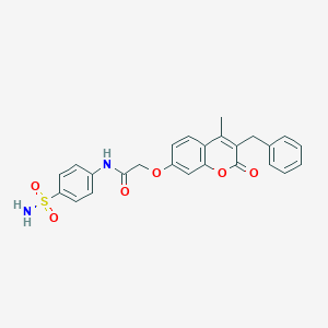 molecular formula C25H22N2O6S B357563 2-((3-benzyl-4-methyl-2-oxo-2H-chromen-7-yl)oxy)-N-(4-sulfamoylphenyl)acetamide CAS No. 903857-11-4