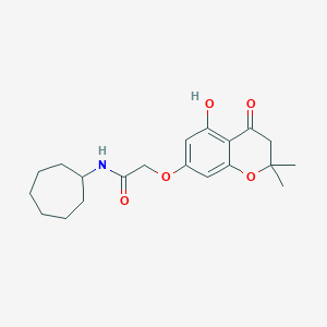 N-cycloheptyl-2-[(5-hydroxy-2,2-dimethyl-4-oxo-3,4-dihydro-2H-chromen-7-yl)oxy]acetamide
