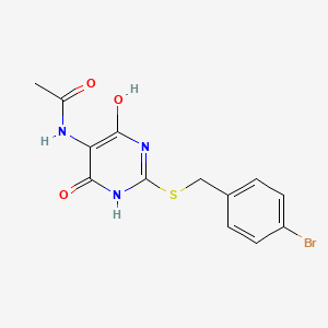 N-[2-[(4-bromophenyl)methylsulfanyl]-4-hydroxy-6-oxo-1H-pyrimidin-5-yl]acetamide