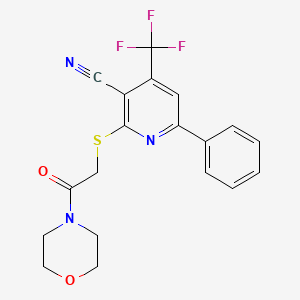 2-(2-Morpholin-4-yl-2-oxo-ethylsulfanyl)-6-phenyl-4-trifluoromethyl-nicotinonitrile