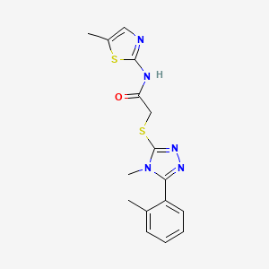 2-{[4-methyl-5-(2-methylphenyl)-4H-1,2,4-triazol-3-yl]thio}-N-(5-methyl-1,3-thiazol-2-yl)acetamide